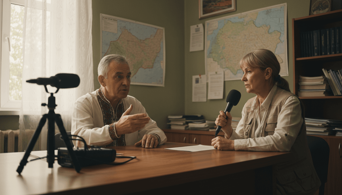 Field interviewer conducting an intercept interview with a traveler at an airport terminal.